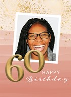 Verjaardagskaart foto vrouw 60 jaar
